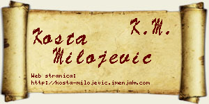 Kosta Milojević vizit kartica